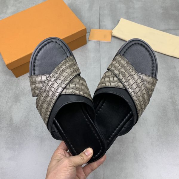 selling men slides slippers cross strap leather multicolor home leisure flat soled shoes scuffs summer beach leisure man designer luxury sli, Black
selling men slides slippers cross strap leather multicolor home leisure flat soled shoes scuffs summer beach leisure man designer luxury sli, Black
