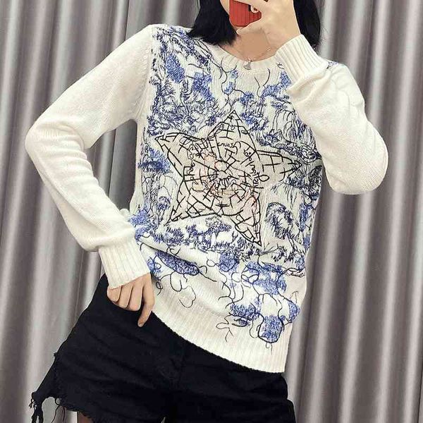 women's knits & tees five star five pattern forest landscape painting embroidery round neck long sleeve t-shirt women's blouse pul, White
women's knits & tees five star five pattern forest landscape painting embroidery round neck long sleeve t-shirt women's blouse pul, White