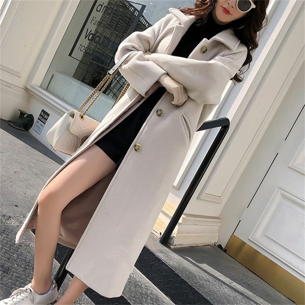 autumn winter wool coat women single-breasted woolen coat womens black warm slim solid coat long women 201222
autumn winter wool coat women single-breasted woolen coat womens black warm slim solid coat long women 201222