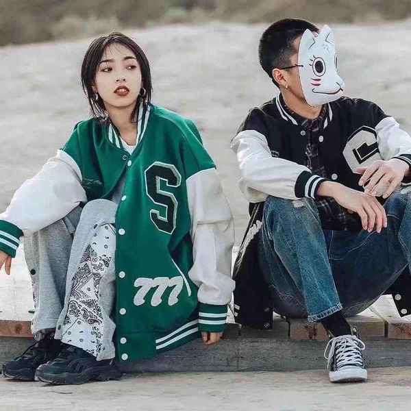american vintage baseball suit fashion brand jacket men's high street loose casual couple and wo spring coat, Black
american vintage baseball suit fashion brand jacket men's high street loose casual couple and wo spring coat, Black