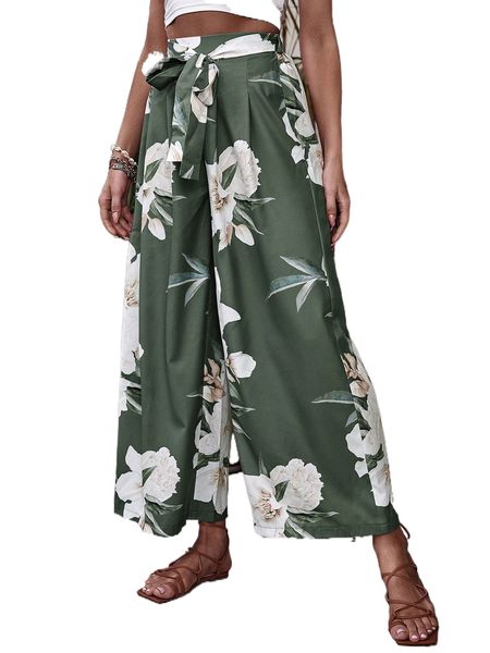 floral print belted wide leg pants e04o#, Black;white
floral print belted wide leg pants e04o#, Black;white