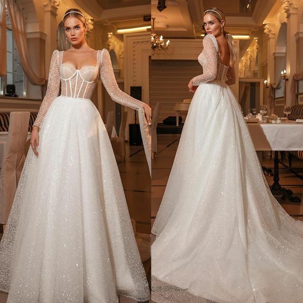 2022 glitter white sequined a line wedding dress long sleeve dots sweetheart corset bridal gowns open back engagement dresses court train cu
2022 glitter white sequined a line wedding dress long sleeve dots sweetheart corset bridal gowns open back engagement dresses court train cu