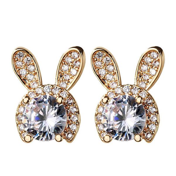 stud cute gold sud earrings with bling zircon stone for women fashion jewelry korean easter bunny gifts, Golden;silver
stud cute gold sud earrings with bling zircon stone for women fashion jewelry korean easter bunny gifts, Golden;silver