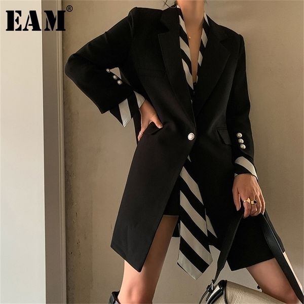 eam women black striped printed blazer lapel long sleeve loose fit jacket fashion spring autumn 1w479 y201026, White;black
eam women black striped printed blazer lapel long sleeve loose fit jacket fashion spring autumn 1w479 y201026, White;black