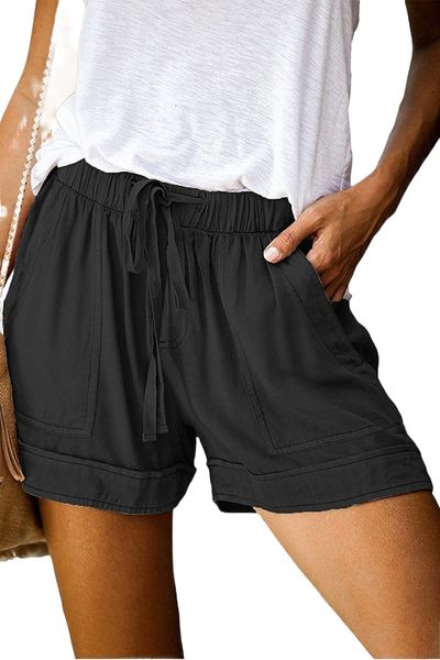 women comfy drawstring casual elastic waist pure color shorts summer beach lightweight short pants with pockets 09c3#, White;black
women comfy drawstring casual elastic waist pure color shorts summer beach lightweight short pants with pockets 09c3#, White;black