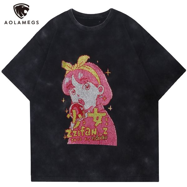 aolamegs men diamond cartoon anime girl oversized t-shirt streetwear summer high street college style washed cotton tee men 220706, White;black
aolamegs men diamond cartoon anime girl oversized t-shirt streetwear summer high street college style washed cotton tee men 220706, White;black