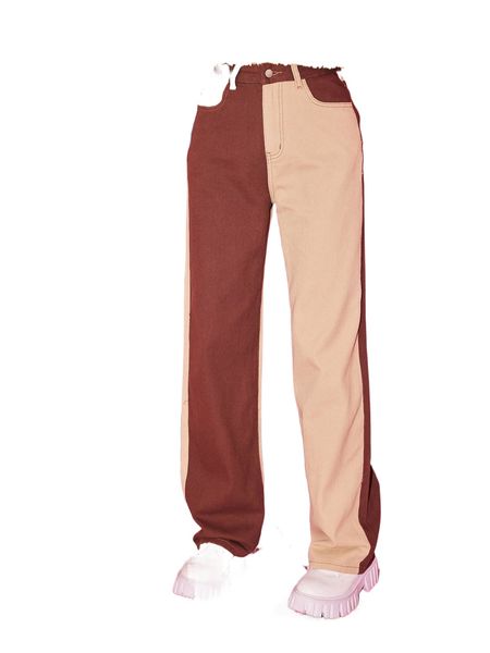 romwe colorblock straight leg jeans g6qp#, Blue
romwe colorblock straight leg jeans g6qp#, Blue