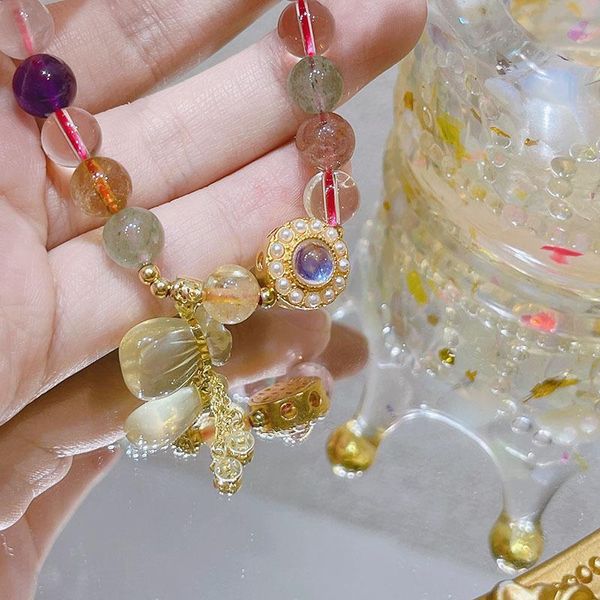 blessing bag bracelet female color strawberry crystal amethyst national honey wax pendant, Black
blessing bag bracelet female color strawberry crystal amethyst national honey wax pendant, Black