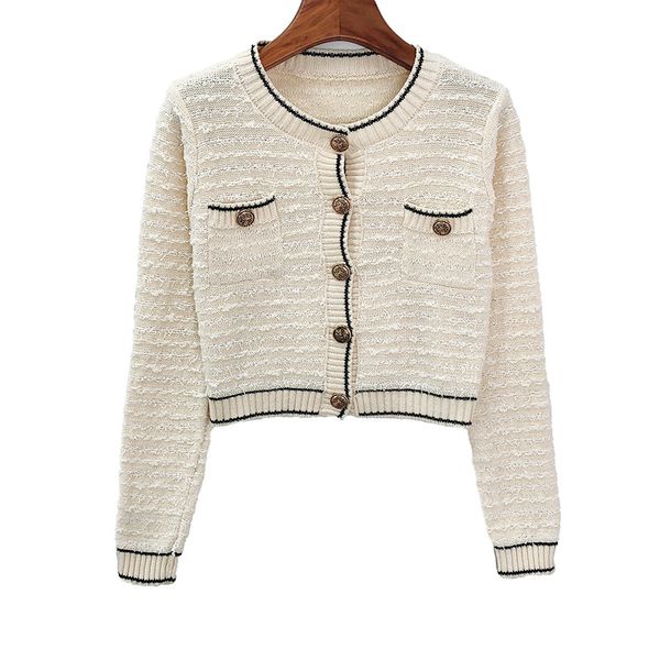1212 2022 runway autumn brand same style sweater cardigan long sleeve crew neck apricot fashion womens clothes womens yuecheng, White;black
1212 2022 runway autumn brand same style sweater cardigan long sleeve crew neck apricot fashion womens clothes womens yuecheng, White;black