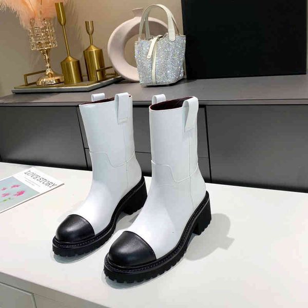 women's leather boots boots winter shoes splicing style round head square high heels series, Black
women's leather boots boots winter shoes splicing style round head square high heels series, Black