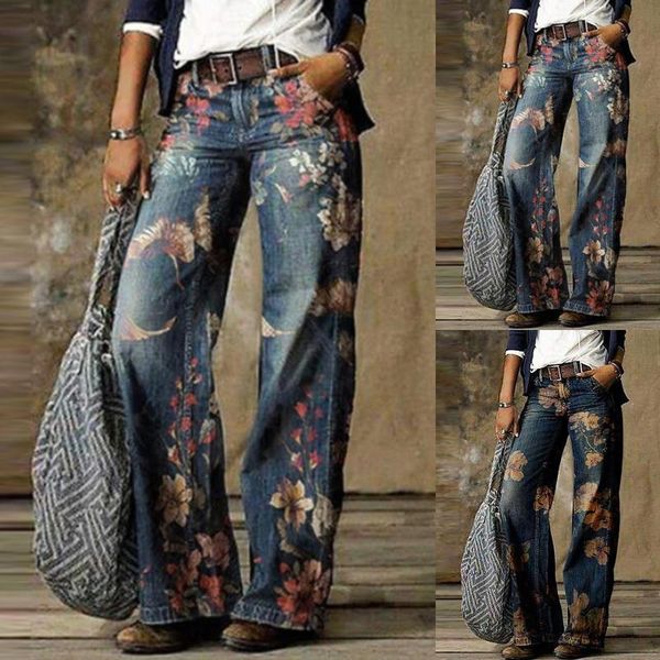 women's pants & capris casual plus size loose jeans women autumn winter elegant floral print denim vintage ladies wide leg jean trouser, Black;white
women's pants & capris casual plus size loose jeans women autumn winter elegant floral print denim vintage ladies wide leg jean trouser, Black;white