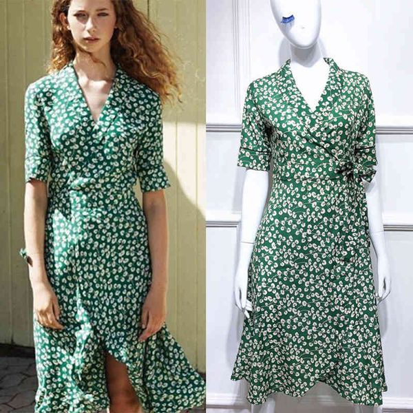 casual dresses summer ins green floral v-neck wrap lace up dress short sleeved medium length skirt thin woman, Black;gray
casual dresses summer ins green floral v-neck wrap lace up dress short sleeved medium length skirt thin woman, Black;gray