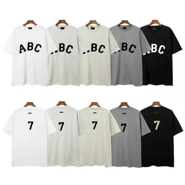short sleeve summer feel fog of god season 7 main line abc letter flocking printing loose cotton men's and women's t-shirt, White;black
short sleeve summer feel fog of god season 7 main line abc letter flocking printing loose cotton men's and women's t-shirt, White;black