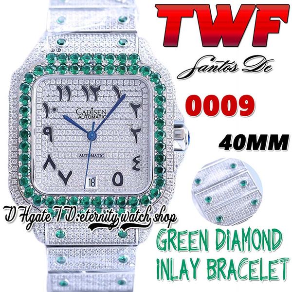 twf tw0009 japan miyota automatic mens watch green big diamonds bezel fully iced out diamond dial arabic markers stainless bracelet super ed, Slivery;brown
twf tw0009 japan miyota automatic mens watch green big diamonds bezel fully iced out diamond dial arabic markers stainless bracelet super ed, Slivery;brown