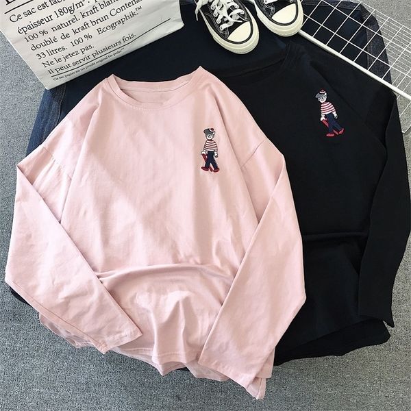 harajuku cartoon embroidery t shirt korean ulzzang women t-shirts autumn long sleeve casual loose t-shirt black white pink 220509
harajuku cartoon embroidery t shirt korean ulzzang women t-shirts autumn long sleeve casual loose t-shirt black white pink 220509