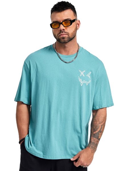 extended sizes men expression print tee x2ie#, White;black