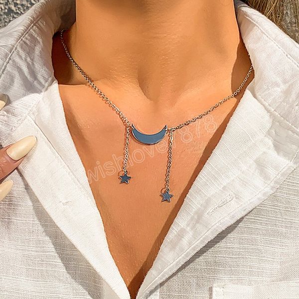 boho simple star moon tassel pendant clavicle necklace women's 2022 fashion stainless steel necklaces girls lover jewelry gifts, Silver
boho simple star moon tassel pendant clavicle necklace women's 2022 fashion stainless steel necklaces girls lover jewelry gifts, Silver