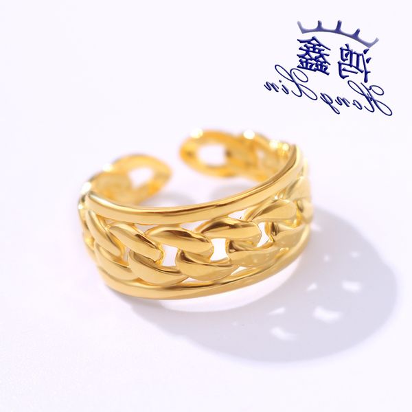 hongxin new creative twisted rope smooth cuba chain ring men's and women's ring, Golden;silver
hongxin new creative twisted rope smooth cuba chain ring men's and women's ring, Golden;silver