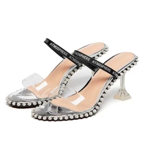 slippers brand rhinestone women slides high heels fashion elegant shoes summer sandals transparent quality, Black
slippers brand rhinestone women slides high heels fashion elegant shoes summer sandals transparent quality, Black