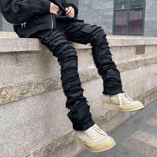 heavy industry hole frayed destruction waxed jeans mens high street retro straight ripped pencil pants oversize denim trousers t220803, Blue
heavy industry hole frayed destruction waxed jeans mens high street retro straight ripped pencil pants oversize denim trousers t220803, Blue