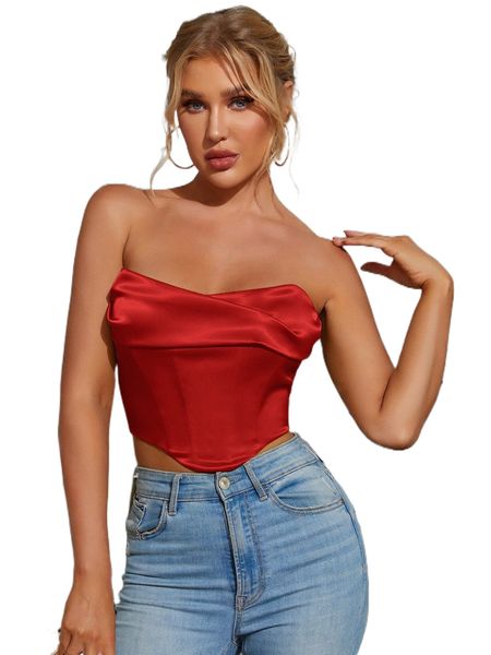 parthea boning satin corset tube v3nd#, White 
parthea boning satin corset tube v3nd#, White