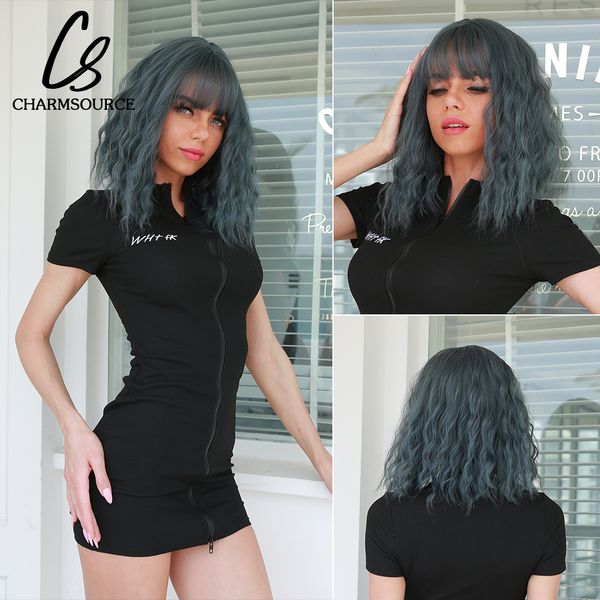 bob haircut curly wig with neat bangs short shoulder length wavy hair dark blue synthetic wigs for women cosplay party usefactory direct, Black
bob haircut curly wig with neat bangs short shoulder length wavy hair dark blue synthetic wigs for women cosplay party usefactory direct, Black