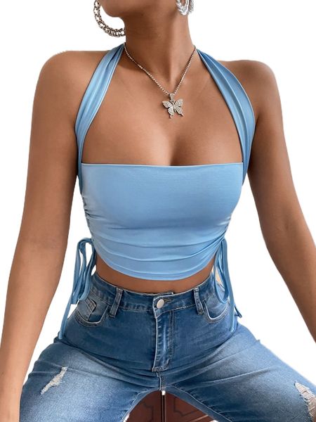 x arigameplays tie backless drawstring side crop halter h8ns#, White
x arigameplays tie backless drawstring side crop halter h8ns#, White