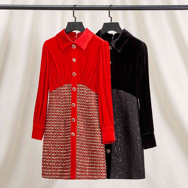 casual dresses royal sister light familiar wind red chic velvet dress female autumn and winter small golden patchwork tweed zhuoya, Black;gray
casual dresses royal sister light familiar wind red chic velvet dress female autumn and winter small golden patchwork tweed zhuoya, Black;gray