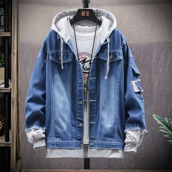 denim jacket mens hooded slim fit casual streetwear jean jackets long sleeve trendy outerwear autumn winter jacket coat for men 220815, Black;brown
denim jacket mens hooded slim fit casual streetwear jean jackets long sleeve trendy outerwear autumn winter jacket coat for men 220815, Black;brown