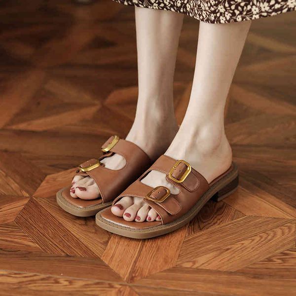 slippers summer comfortable low heel leather women's shoes mother's flat belt buckle simple roman sandals sj3i, Black
slippers summer comfortable low heel leather women's shoes mother's flat belt buckle simple roman sandals sj3i, Black