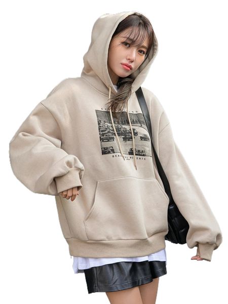 dazy letter & car print drop shoulder drawstring thermal hoodie without tee 50ru#, Black
dazy letter & car print drop shoulder drawstring thermal hoodie without tee 50ru#, Black