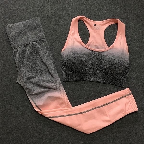 2 piece ombre gym set yoga sets women gym clothes sports bra and leggings woman gym sportswear female fitness clothing suit y200328, Gray
2 piece ombre gym set yoga sets women gym clothes sports bra and leggings woman gym sportswear female fitness clothing suit y200328, Gray