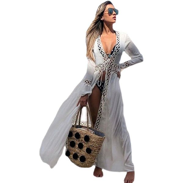 women's swimwear 2022 crochet white knitted beach cover up dress swimsuit female robe long bikini swimming beachwear, White;black
women's swimwear 2022 crochet white knitted beach cover up dress swimsuit female robe long bikini swimming beachwear, White;black