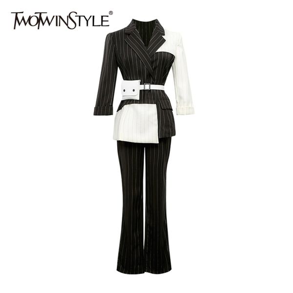 striped hit color suit for women notched long sleeve sashes blazer high waist casual pants female sets fashion 210423, White
striped hit color suit for women notched long sleeve sashes blazer high waist casual pants female sets fashion 210423, White