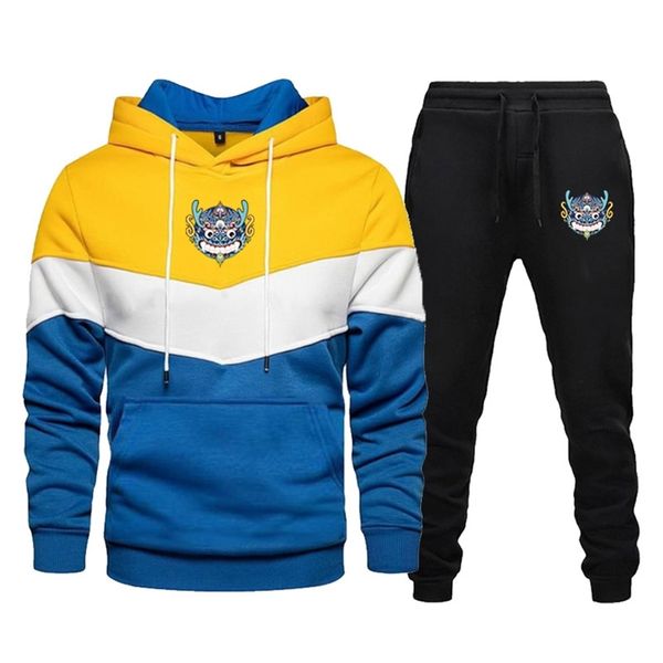 mens color stitching hoodie and pants suit sportswear casual tracksuits two piece sets creative lion print autumn winter 220809, Gray
mens color stitching hoodie and pants suit sportswear casual tracksuits two piece sets creative lion print autumn winter 220809, Gray