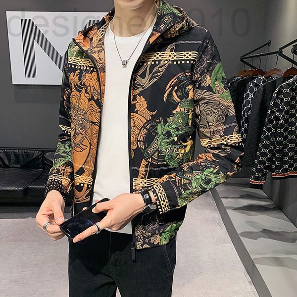 men's jackets designer 2022 spring and autumn new men's slim hooded jacket korean fashion printed jacket, Black;brown
men's jackets designer 2022 spring and autumn new men's slim hooded jacket korean fashion printed jacket, Black;brown