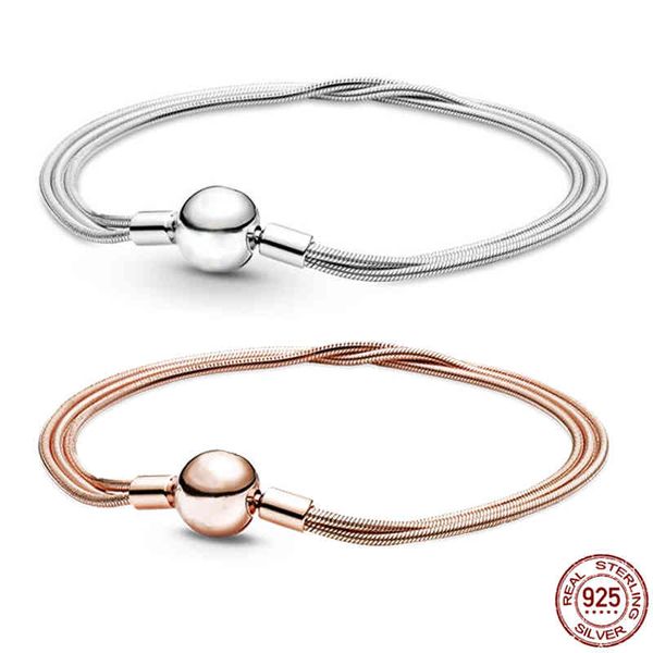 new simple multi chain snake bone chain bracelet 925 sterling sier bracelet fit original bracelet charm beads diy, Golden;silver
new simple multi chain snake bone chain bracelet 925 sterling sier bracelet fit original bracelet charm beads diy, Golden;silver