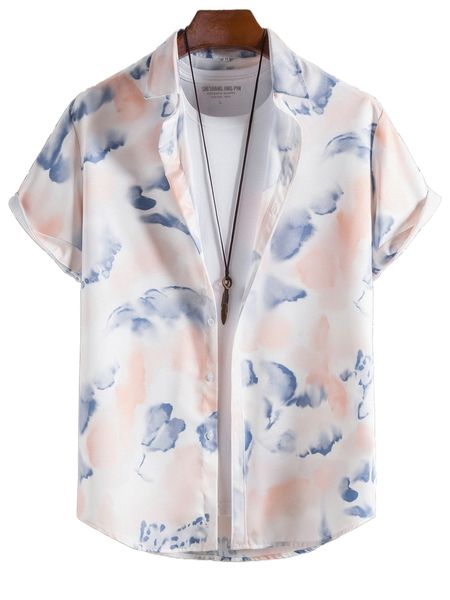 men tie dye shirt without tee n6bh#, White;black