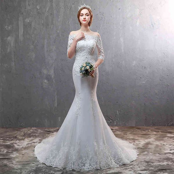 ball gown wedding dresses dress bride small tail one shoulder fishtail wedding wrap hip slim simple lace woman, White
ball gown wedding dresses dress bride small tail one shoulder fishtail wedding wrap hip slim simple lace woman, White