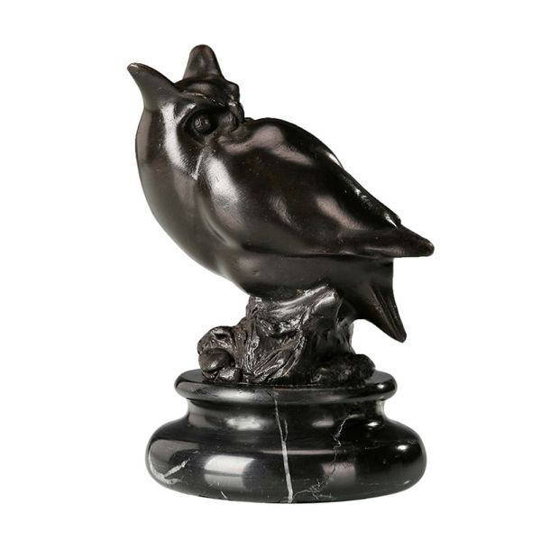 night owl bronze statue small animal bird sculpture figurine art modern room decoration gifts, Silver
night owl bronze statue small animal bird sculpture figurine art modern room decoration gifts, Silver
