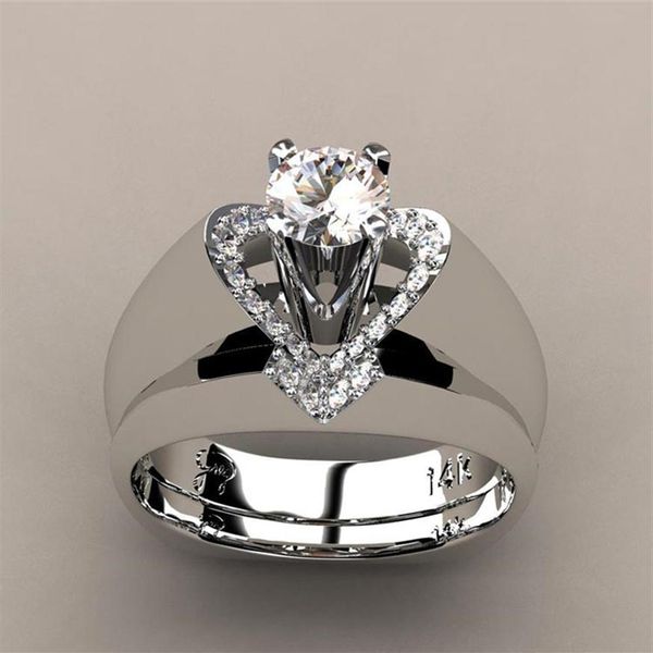 new creative heart-shaped diamond ring female european and american fashion generous engagement ring set ring whole253n, Silver
new creative heart-shaped diamond ring female european and american fashion generous engagement ring set ring whole253n, Silver