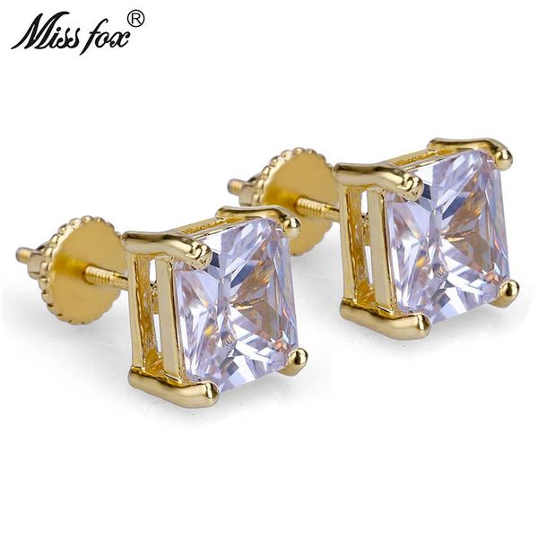 stud missfox hiphop 24k gold plated fashion diamond ear rings square zirconia bijoux personalized 6mm piercing men's earrings, Golden;silver
stud missfox hiphop 24k gold plated fashion diamond ear rings square zirconia bijoux personalized 6mm piercing men's earrings, Golden;silver