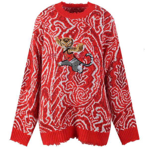 women's sweaters red sweater female cartoon tiger foreign style fashion loose round neck jacquard mpig, White;black
women's sweaters red sweater female cartoon tiger foreign style fashion loose round neck jacquard mpig, White;black