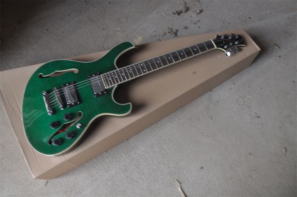 green tiger pattern f hole six string electric guitar our store can customize various guitars
green tiger pattern f hole six string electric guitar our store can customize various guitars