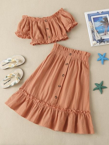 toddler girls button front flounce sleeve blouse & ruffle hem skirt she, White
toddler girls button front flounce sleeve blouse & ruffle hem skirt she, White