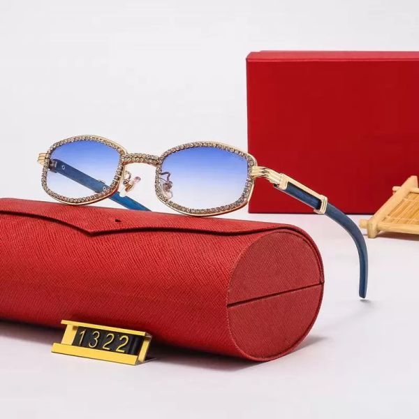 

Fashion carti luxury Cool sunglasses Designer latest couple for women men wooden small frame shades diamond studded couples personality net red street shooting