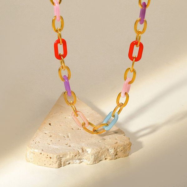creative ins style fashion chains stainless steel colorful acrylic splicing chunky oval link chain choker necklace for girls jewelry jdn2097, Silver
creative ins style fashion chains stainless steel colorful acrylic splicing chunky oval link chain choker necklace for girls jewelry jdn2097, Silver