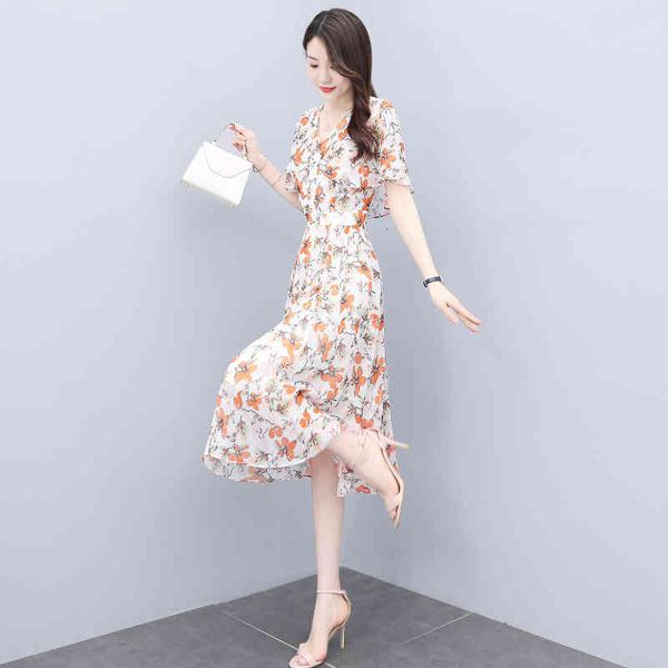 casual dresses chiffon floral dress women's summer 2022 this year's waist shows thin temperament, foreign style long skirt, short, Black;gray
casual dresses chiffon floral dress women's summer 2022 this year's waist shows thin temperament, foreign style long skirt, short, Black;gray