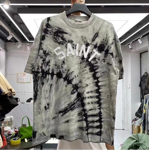 men's plus tees tie-dyed embroidered high street loose short-sleeved t-shirt man, Black;brown
men's plus tees tie-dyed embroidered high street loose short-sleeved t-shirt man, Black;brown