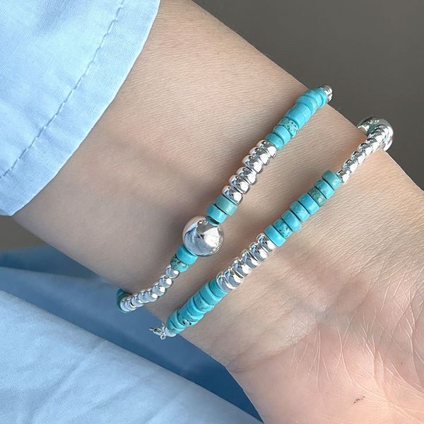 turquoise silver bead bracelet s925 sterling hand beaded blue small girlfriend bracelet female, Golden;silver
turquoise silver bead bracelet s925 sterling hand beaded blue small girlfriend bracelet female, Golden;silver